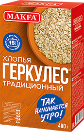 Хлопья Геркулес Традиционный к/к Макфа 400г