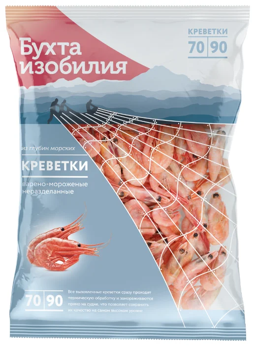 Креветки отборные Бухта Изобилия 70/90 850г