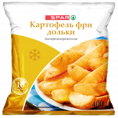 Картофель фри дольки SPAR 400г