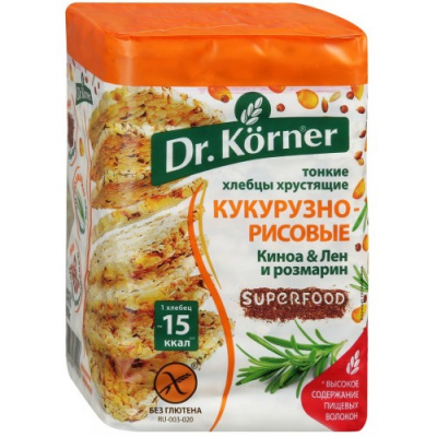 Хлебцы кукурузно-рисовые Др Кёрнер с киноа/льном/розмарином 100г