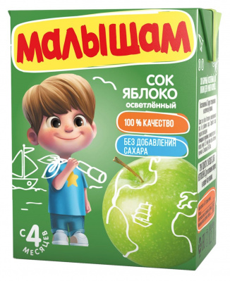 Сок Малышам Яблоко осветленный с 4 мес т/п 200мл