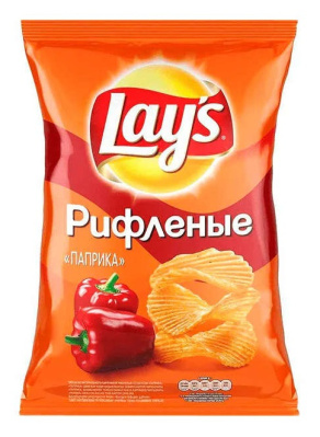 Чипсы Лейз Рифленые Паприка 140г