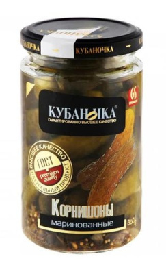Корнишоны маринованные Кубаночка 360г ст/б