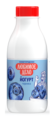 Йогурт питьевой Любимое Дело Черника 1,5% бутылка 420г БЗМЖ