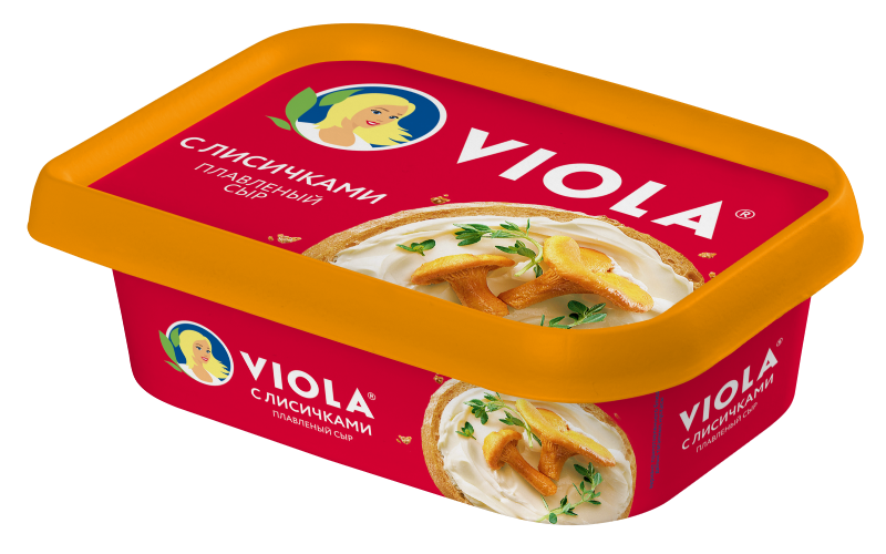 Сыр плавленый Виола с лисичками 50% ванночка 200г БЗМЖ