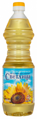 Масло подсолнечное Светлица рафинированное 0,9л