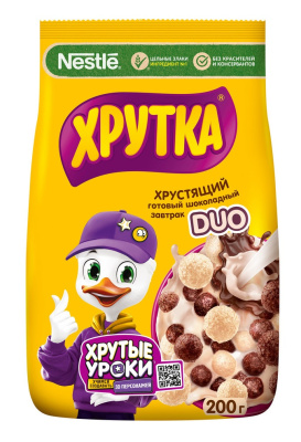 Завтрак готовый Хрутка Дуо шоколадный обогащ кальц 200г