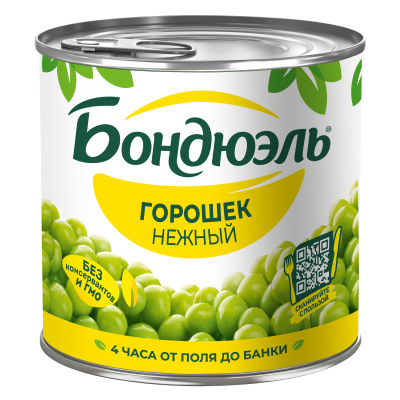 Горошек зеленый нежный Бондюэль 400г ж/б