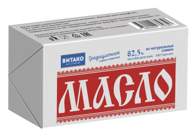 Масло сливочное Традиционное Витако 82,5% 180г БЗМЖ