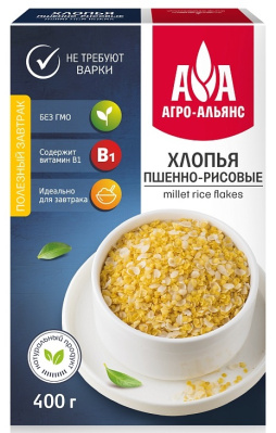 Хлопья пшенно-рисовые Агро-Альянс 400г