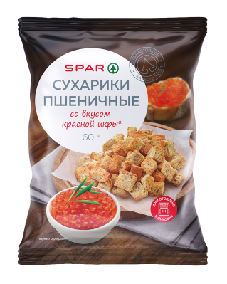 Сухарики пшеничные SPAR Красная икра 60г