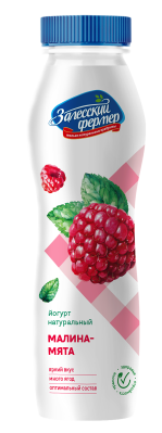 Йогурт питьевой Фермерский Малина/Мята 2,5% 290г БЗМЖ