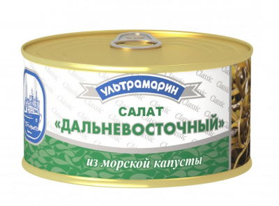 Салат дальневосточный из морской капусты Ультрамарин 220г ключ ж/б