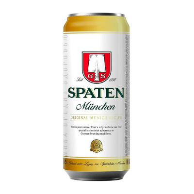 Пиво светлое Шпатен Мюнхен Хеллес 0,45л 5,2% ж/б