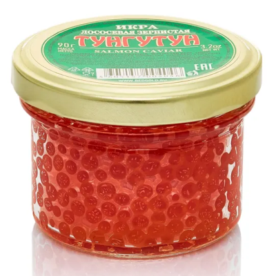 Икра лососевая зернистая горбуши Тунгутун 90г ст/б