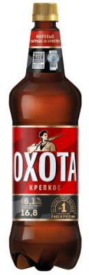 Пиво светлое Охота Крепкое 1,2л 8,1%