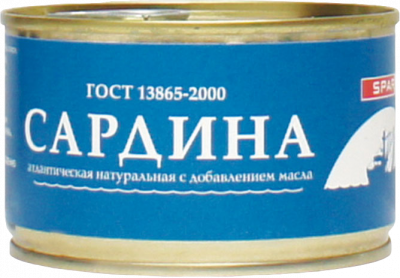 Сардина атлантическая натуральная с добавлением масла SPAR 240г