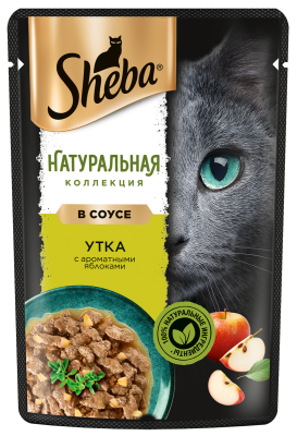 Корм влажный для кошек Шеба Натуральная коллекция Утка/Яблоки 75г