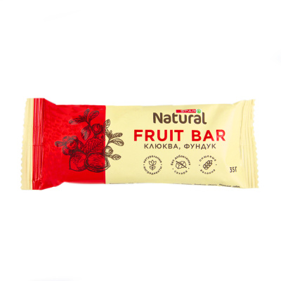 Батончик фруктово-ореховый SPAR Natural Клюква/Фундук 35г