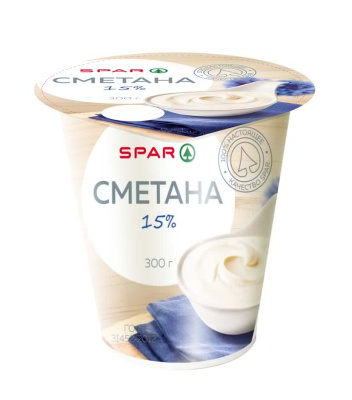 Сметана SPAR 15% 300г БЗМЖ