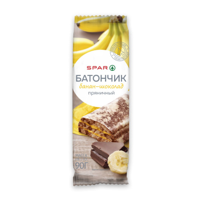 Батончик Пряничный SPAR Банан/Шоколад 90г