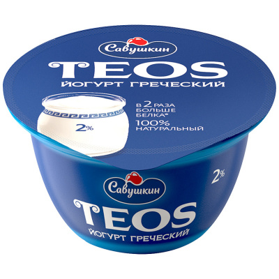 Йогурт Греческий Теос Савушкин 2,0% 140г БЗМЖ