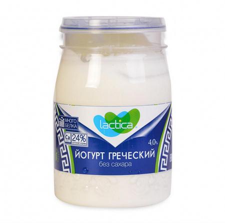 Йогурт Лактика Натуральный Греческий 4% банка 190г БЗМЖ