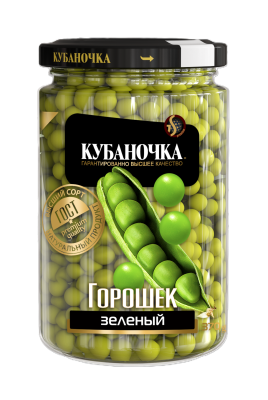 Горошек зеленый из мозговых сортов Кубаночка 370г