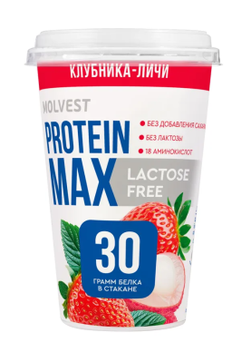 Напиток безлак Молвест Протеин Макс Клубн/Личи 240г БЗМЖ