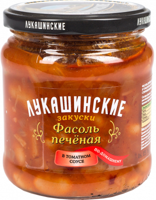 Фасоль печеная по-домашнему в томатном соусе Лукашинские 450г