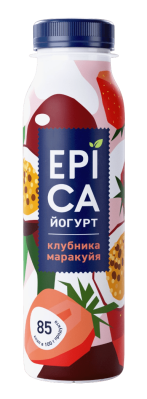 Йогурт питьевой Эпика Клубника/Маракуйя 2,5% 260г БЗМЖ