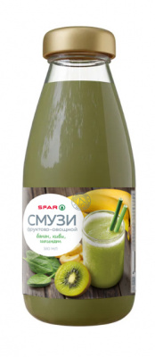 Смузи фруктово-овощной SPAR Банан/Киви/Шпинат 0,3л ст/б