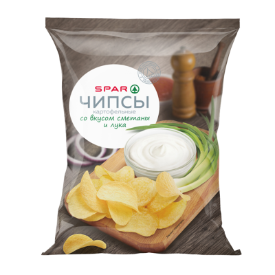 Чипсы SPAR Сметана/Лук 150г
