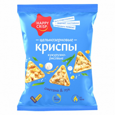 Криспы кукурузно-рисовые Хэппи Крисп Сметана и Лук 50г