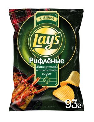 Чипсы Лейз Рифленые Лангуст в пикантном соусе 93г