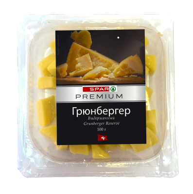 Сыр Грюнбергер Выдержанный SPAR Premium 50% колотый 100г БЗМЖ
