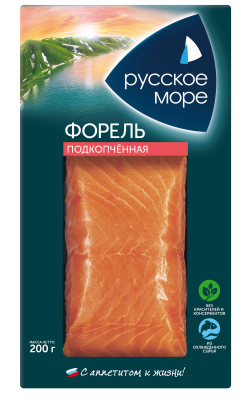 Форель филе-кусок подкопченная Русское море 200г