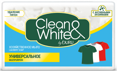 Мыло хозяйственное Дуру Clean&White Универсальное 120г