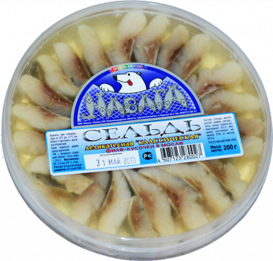 Сельдь филе-кусочки Навага Классическая в масле 150г