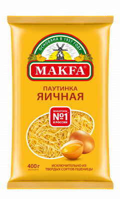 Макар изд Макфа Вермишель паутинка яичная 400г