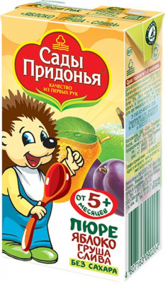 Пюре Сады Придонья Яблоко/Груша/Слива с 5мес т/п 125г