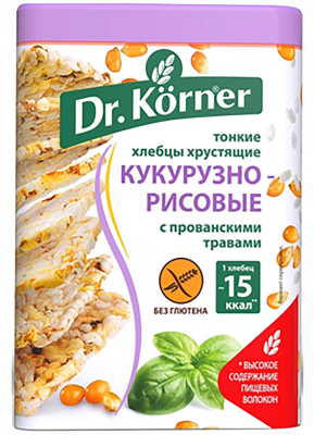 Хлебцы кукурузно-рисовые Др Кёрнер прованские травы 100г