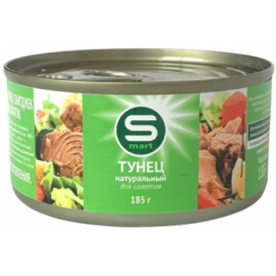 Тунец измельченный в масле для салатов Скипджек Smart 185г