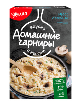 Гарнир Рис с грибами Увелка в соусе со сливочным вкусом 2*150г