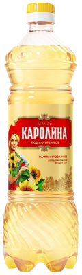 Масло подсолнечное Каролина рафинированное 0,8л