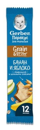 Батончик фруктово-злаковый Гербер ДоРеМи яблоко банан 25г