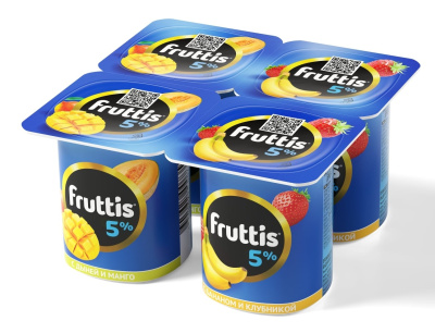 Продукт йогуртный Фруттис Дыня/Манго/Банан/Клубника 5% 115г БЗМЖ