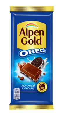 Шоколад Альпен Голд Орео молочный  со вкусом ванили и печенья 85г