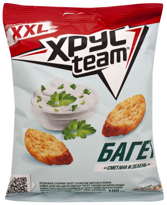 Сухарики пшеничные Хрустим Багет Сметана/Зелень 100г