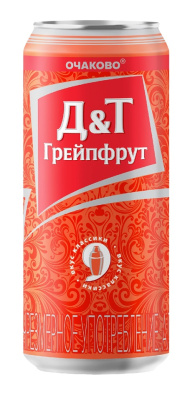 Напиток пивной н/ф Очаково ДиТ Грейпфрут 0,45л 7% ж/б